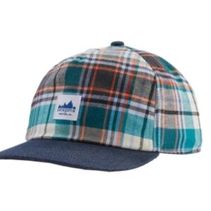 NWT Patagonia Range Cap Plaid Adjustable Hat Blue OS